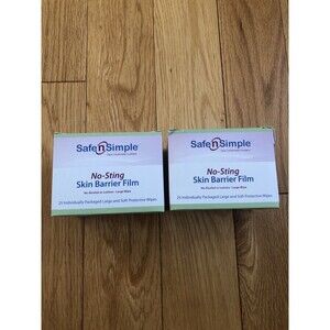 2 Boxes Safe N Simple No Sting Skin Barrier Film 25 COUNT per Box- 50 total